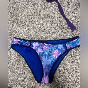 Victoria's Secret Blue and Pink Floral Bikini Bottom